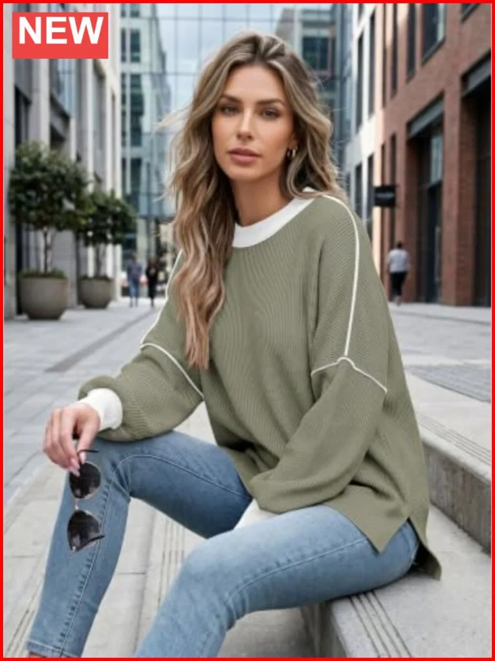 Oversized Batwing Sleeve Turtleneck Tunic Sweater for Women Viscose Nylon